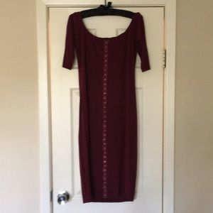 Sweater dress off the shoulder